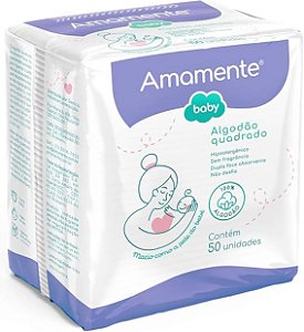 ALGODAO QUADRADO AMAMENTE BABY C/50 UNIDADES