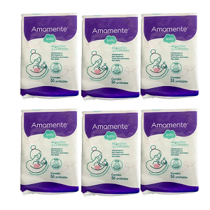 Kit 6 algodão quadrado Amamente Baby c/50 un cada