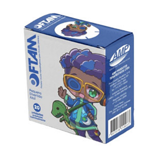 Protetor Ocular Pequeno Oftam Azul Colorido Caixa 20 Uni