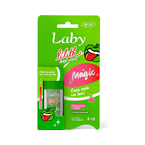 Lip Oil Magic Maçã Verde Laby Bala Lilith Laby pH 4ml - Reage com pH da Boca