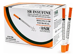 SERINGA DESC 1ML INS C/AG CURTA 8X30 C/100 - Marca SR