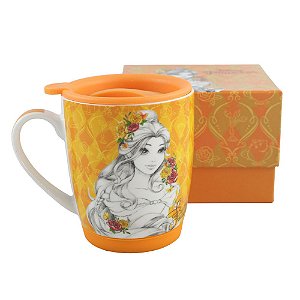 Caneca com Tampa 350ml Disney - Princesa Bela