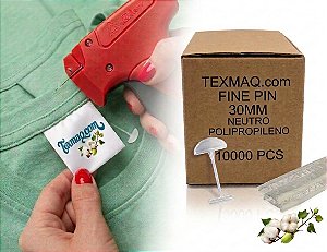 PINO TAG FINE PIN 30MM POLIPROPILENO - PENTE 100 PINOS - CAIXA 10 MILHEIROS - REF 829