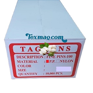 PINO TAG FINE PIN 75MM POLIPROPILENO - PENTE 100 PINOS - CAIXA 10 MILHEIROS - REF 436