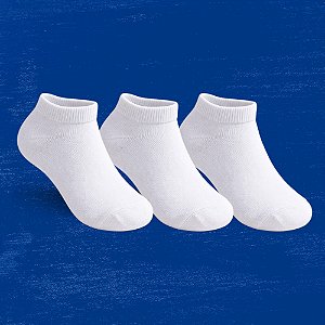 Kit 3 pares - Meia Rikam Infantil Invisível Branca