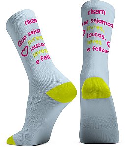 Meia Rikam Performance Feminina Corrida e Ciclismo Frases