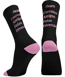 Meia Rikam Performance Feminina Corrida e Ciclismo Frases