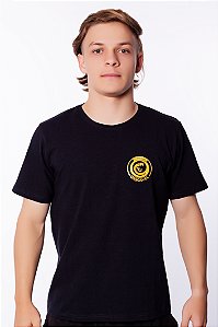 CAMISETA BÁSICA PRETA COM DOURADO FC CASCAVEL