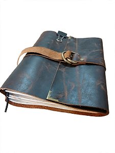 Caderno de Couro com Fivela A5