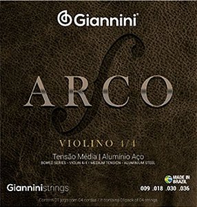 Encordoamento Giannini Violino Média 4/4 Alumínio Série Arco