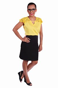 CONJUNTO SOCIAL EXECUTIVO FEMININO COM BLUSA + SAIA - MODELO LUZI LEAL