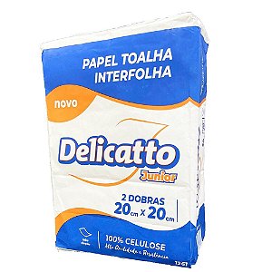 Papel Toalha Interfolha 2 dobras 20x20cm PT 580g Delicatto FD C/5 Pacotes