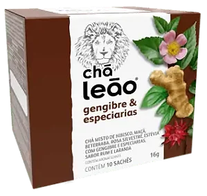 Chá Leão Frutas e Flores sabor Gengibre e Especiarias