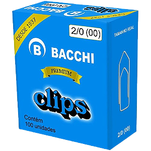 Clips Nº2/0 Galvanizado Caixa 100 UN Bacchi