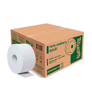Papel Higiênico Rolão Natureza Folha Simples 17g 10cmx300m 08 Rolos Ipel