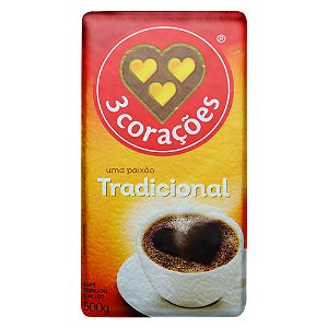 Café Torrado e Moído Tradicional 3 CORAÇÕES Pacote 500g