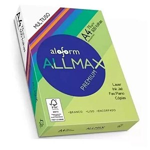 Papel Sulfite A4 75g pacote 500 folhas Allmax