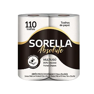 Papel Toalha Sorella Absolute 2 Rolos Folha Dupla