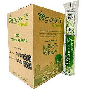 Copo Plástico Biodegradável 180ml Transparente CX 2500 Un - Ecocoppo Green