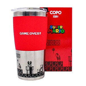 Copo viagem Mario Game Over Retro Gamer