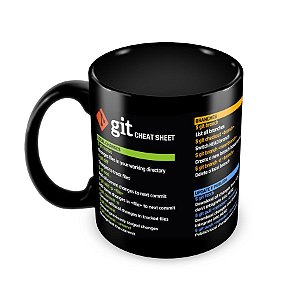 Caneca Git Commands Cheat Sheet preta