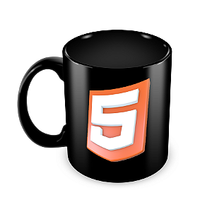 Caneca HTML5 3D preta