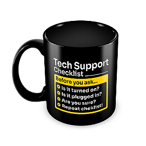 Caneca Tech Suport Checklist preta
