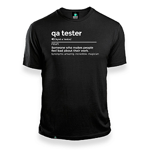 Camisa QA Tester Definition Preta