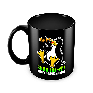 Caneca Linux Sudo rm -rf preta