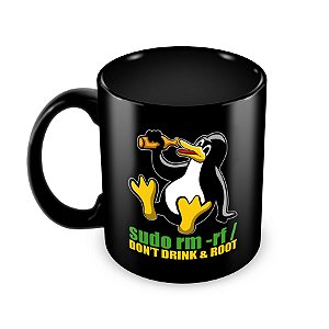 Caneca Linux Sudo rm -rf preta