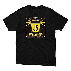 Camisa Javascript Retrô preta DTF