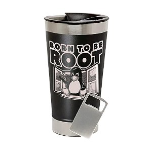 Copo Térmico de Aço Inox Born To Be Root Preto