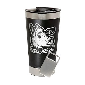 Copo Térmico de Aço Inox Sou Go Horse Preto