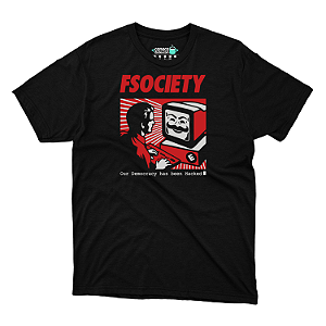 Camisa FSociety Mr. Robot preta DTF