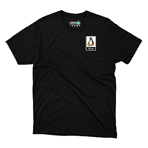 Camisa Linux Badge preta DTF