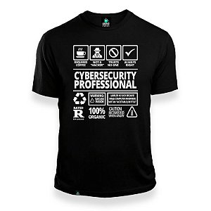 Camisa Cybersecurity Professional preta DTF