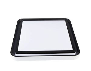 Plafon LED Zony quadrado - 36w - Preto com 3 cores de luz - 2672 - Nordecor