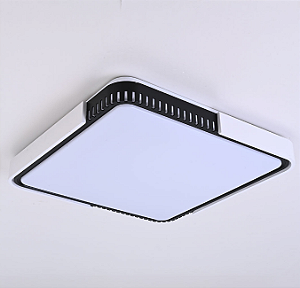 Plafon LED Nita quadrado branco e preto - 30w - 3000k luz amarela - 2419 - Nordecor