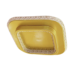 Plafon LED 26W bivolt dourado e cristal