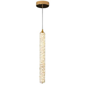 Pendente LED dourado cristal