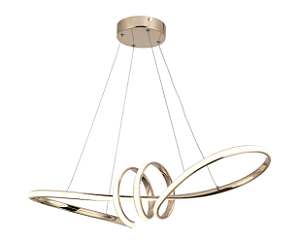 Pendente Dourado com Led Integrado 45w Multi Temperatura Bivolt