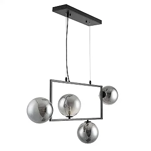 PENDENTE MODULAR JABUTICABA 150X86CM VIDRO E METAL PRETO