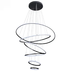 Pendente Inverse 6 Aros Preto 3000k 156w Nordecor 2531*