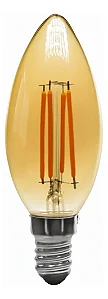 Lâmpada Vela LED Filamento C35 E14 4W 2200K