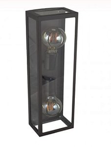 Arandela Retrô 2xE27 Preta 45cm