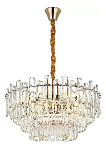 Lustre Cristal Koine Ouro 80cm 15xE14