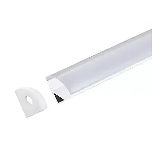 Perfil LED Sobrepor Canto 90° Branco 15,5x15,5mm 3 Metros - (NÃO ACOMPANHA FITA LED)