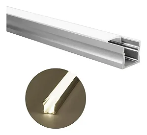 Perfil LED Sobrepor Branco 16,8x13,4mm 2 Metros - (NÃO ACOMPANHA FITA LED)