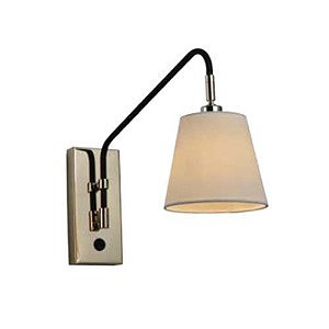 Arandela Ella articulável com cupula em tecido p/1l e-27  1XE14 GOLD -  SL-5882/W1 - HEVVY