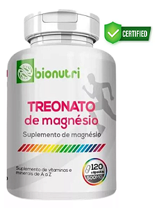 Treonato de Magnésio 500mg 120caps - BIONUTRI